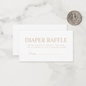 Elegant Beige Diaper Raffle Mitteilungskarte (Vorderseite/Rückseite Beispiel)