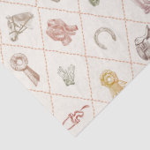 Elegant Beige Equestrian Diamond Pattern Seidenpapier (Detail)