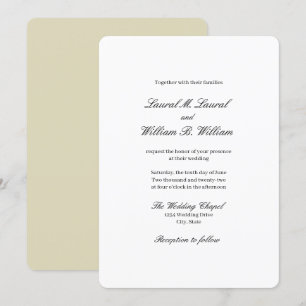 Elegant Beige - Familien zum Hochzeitsfeiern Einladung