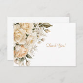 Elegant Beige Floral Bouquet Flat Mitteilungskarte (Vorne/Hinten)