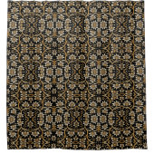 Elegant Beige Floral Duschvorhang (Vorderseite)