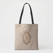 Elegant Beige Floral Medallion Tasche (Vorderseite)