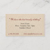 Elegant Beige Floral Visitenkarte (Rückseite)