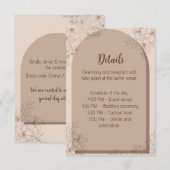 Elegant Beige Floral Wedding Begleitkarte (Vorne/Hinten)