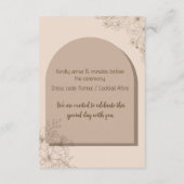 Elegant Beige Floral Wedding Begleitkarte (Rückseite)