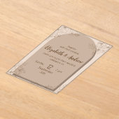 Elegant Beige Floral Wedding Invitation Acryleinladungen (Ablage )