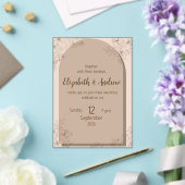 Elegant Beige Floral Wedding Invitation Acryleinladungen (In Situ (Hochzeit))