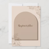 Elegant Beige Floral Wedding Invitation Einladung (Rückseite)