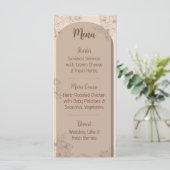 Elegant Beige Floral Wedding Menu Menükarte (Stehend Vorderseite)
