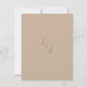 Elegant Beige Floral Wedding RSPV card RSVP Karte (Rückseite)