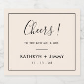 Elegant Beige freut sich über den neuen Herrn und Schaumweinetikett (Einzelnes Label)