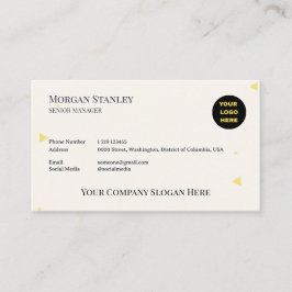 Elegant Beige Gold Embossed Minimalist Visitenkarte