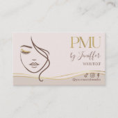 Elegant Beige & Gold PMU appointment Terminkarte (Vorderseite)