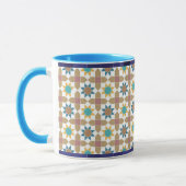 Elegant Beige Green and Red Geometric Pattern Mug Tasse (Links)