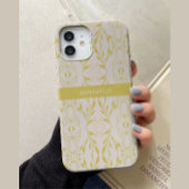 Elegant Beige Green Floral Personalisiert Case-Mate iPhone Hülle