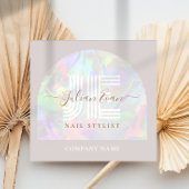 Elegant Beige Holographic Beauty Quadratische Visitenkarte