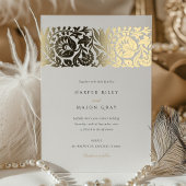 Elegant Beige Ivory Floral Wedding Folieneinladung