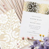 Elegant Beige Ivory Floral Wedding Folieneinladung