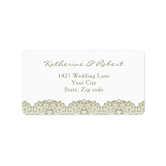 Elegant beige LACE Adressaufkleber (Vorne)