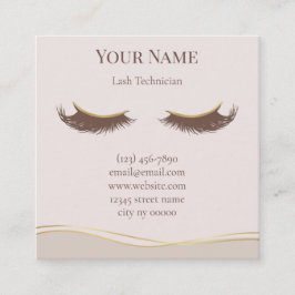 Elegant beige Lash Technician Thank you Card Treuekarte