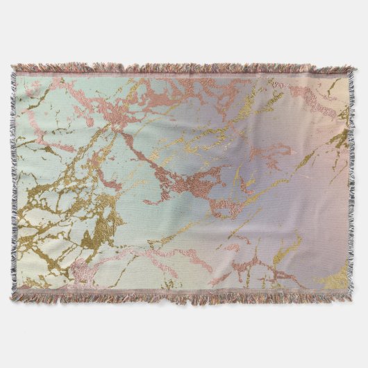 Elegant Beige Marble | Minze Sage Green Rose Gold Decke (Vorderseite)