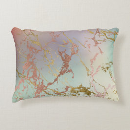 Elegant Beige Marble | Minze Sage Green Rose Gold Dekokissen
