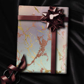 Elegant Beige Marble | Minze Sage Green Rose Gold Geschenkpapier