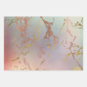 Elegant Beige Marble | Minze Sage Green Rose Gold Geschenkpapier Set (Vorderseite 2)