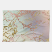Elegant Beige Marble | Minze Sage Green Rose Gold Geschirrtuch (Horizontal)