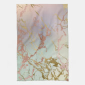 Elegant Beige Marble | Minze Sage Green Rose Gold Geschirrtuch (Vertikal)