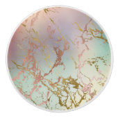 Elegant Beige Marble | Minze Sage Green Rose Gold Keramikknauf (Vorderseite)