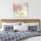 Elegant Beige Marble | Minze Sage Green Rose Gold Leinwanddruck (Insitu (Schlafzimmer))