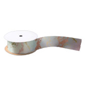 Elegant Beige Marble | Minze Sage Green Rose Gold Satinband (Spule)