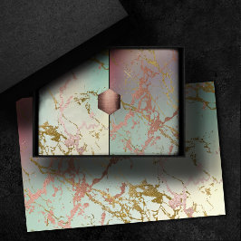 Elegant Beige Marble | Minze Sage Green Rose Gold Seidenpapier