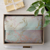 Elegant Beige Marble | Minze Sage Green Rose Gold Seidenpapier (Geschenk)