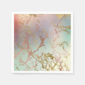 Elegant Beige Marble | Minze Sage Green Rose Gold Serviette (Vorderseite)