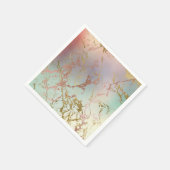 Elegant Beige Marble | Minze Sage Green Rose Gold Serviette (Ecke)