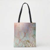 Elegant Beige Marble | Minze Sage Green Rose Gold Tasche (Vorderseite)