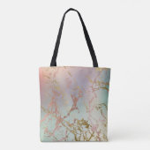 Elegant Beige Marble | Minze Sage Green Rose Gold Tasche (Rückseite)