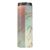 Elegant Beige Marble | Minze Sage Green Rose Gold Thermosbecher (Rückseite)