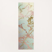 Elegant Beige Marble | Minze Sage Green Rose Gold Yogamatte (Vorderseite)