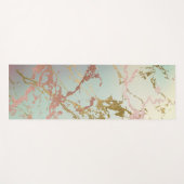 Elegant Beige Marble | Minze Sage Green Rose Gold Yogamatte (Vorderseite (Horizontal))