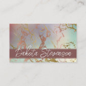 Elegant Beige Marble | Sage and Rose Gold Monogram Visitenkarte (Vorderseite)
