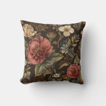 Elegant, beige-maronebraunes Blumenmuster