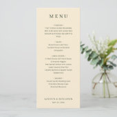 Elegant Beige Menu Template Menükarte (Stehend Vorderseite)