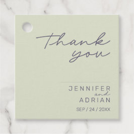 Elegant Beige Minimal Danke Gastgeschenk Hochzeit  Geschenkanhänger