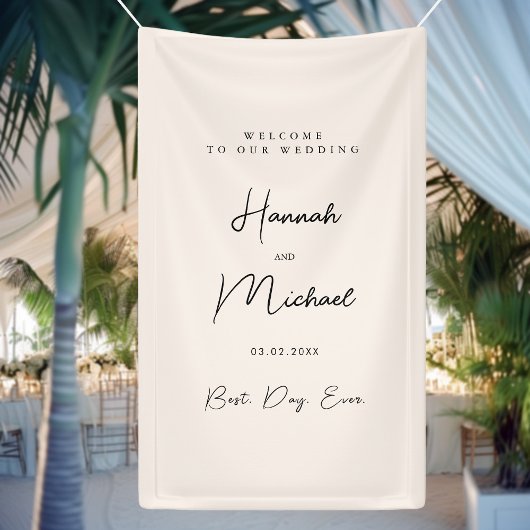 Elegant, Beige, Minimale Hochzeit Banner