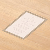 Elegant Beige Minimalist Calligraphy Acryleinladungen (Ablage )