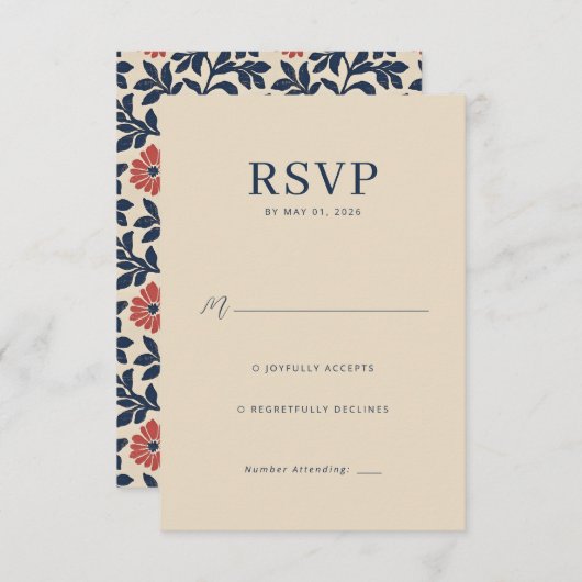 Elegant Beige Minimalist RSVP (Vorne/Hinten)