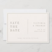 Elegant Beige Minimalistisch Save the Date (Vorderseite)